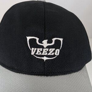Veezo White Embroidered Logo Men's Black Adjustable Strap Back Cap Hat NWOT